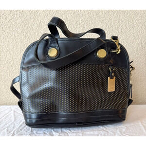 Dooney & Bourke Cabrio Perforated Leather Black Hobo Purse Shoulder Bag